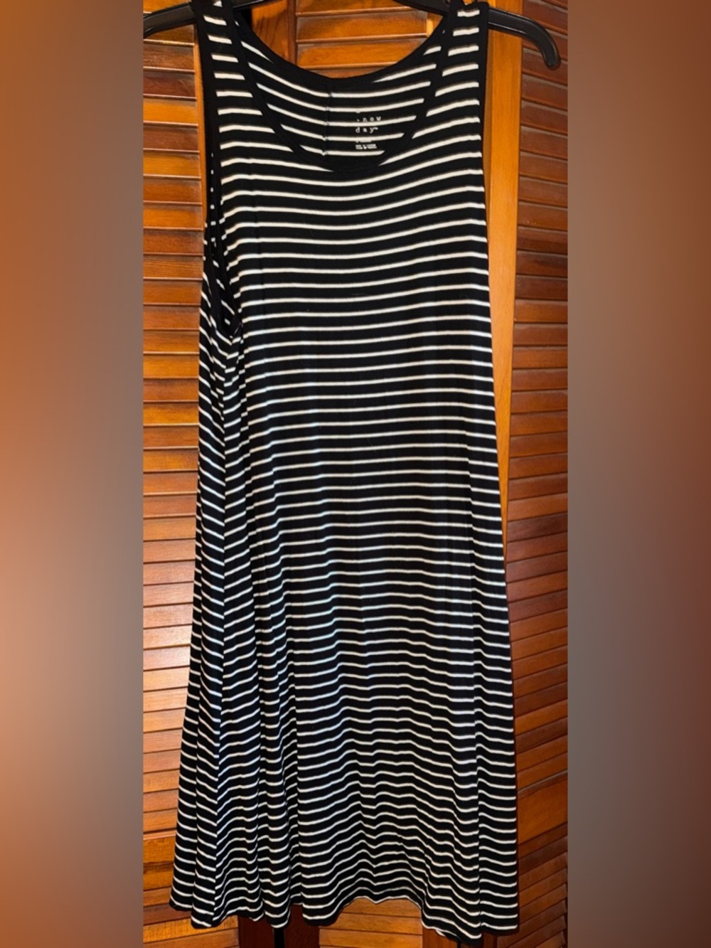 a new day Black and White Striped Midi Dress Tank Top